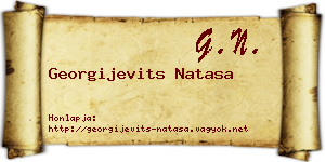 Georgijevits Natasa névjegykártya